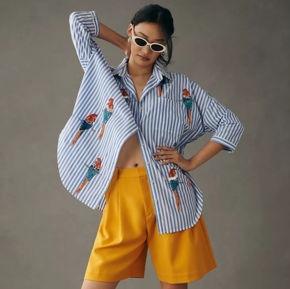Maeve Parrot Buttondown Shirt